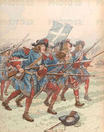 Use of the first bayonets in the 17th century