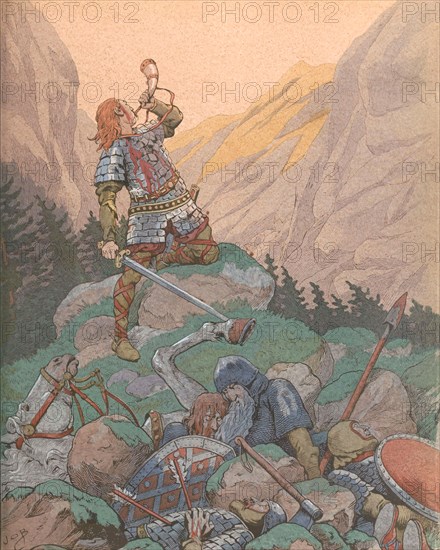 Roland at the Battle of Roncevaux Pass, 778