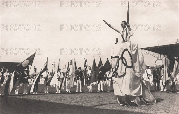 Géo André prêtant serment aux JO de 1924