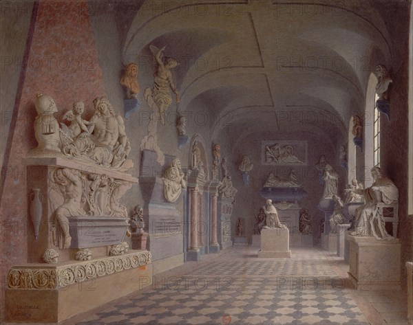 Vauzelle, Musée des Petits-Augustins. Tombeaux de Jacques de Souvré et de Mme Lebrun, mère du peintre