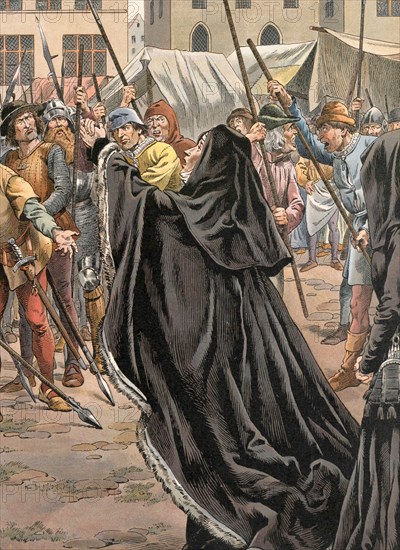 Mary of Burgundy defending her ministers, 1477