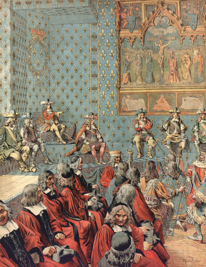 Louis XIV having financial edicts registered in a lit de justice