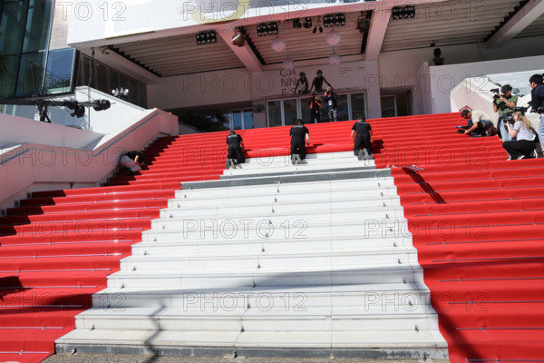 Festival de Cannes 2026, installation du tapis rouge