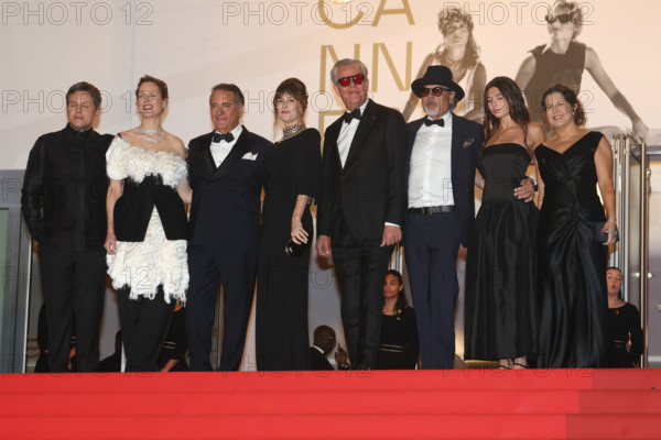 Paul Soriano, Vicky Krieps (in Bottega Veneta), Andy García, Rosemarie DeWitt, Danny Huston, Jai Stefan, Sofia Stefan and guest attend the "Diamond" screening during the 79th annual Cannes Film Festival at Palais des Festivals on May 19, 2026 in Cannes, France.