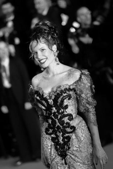 Halsey (in Vivienne Westwood) attends the "La Bataille De Gaulle: L'Âge De Fer" (De Gaulle: Tilting Iron) screening during the 79th annual Cannes Film Festival at Palais des Festivals on May 20, 2026 in Cannes, France.
