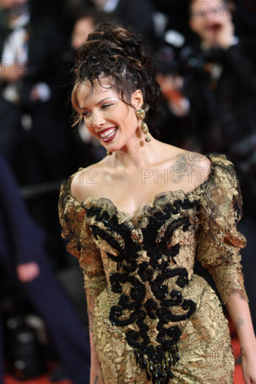 Halsey (in Vivienne Westwood) attends the "La Bataille De Gaulle: L'Âge De Fer" (De Gaulle: Tilting Iron) screening during the 79th annual Cannes Film Festival at Palais des Festivals on May 20, 2026 in Cannes, France.