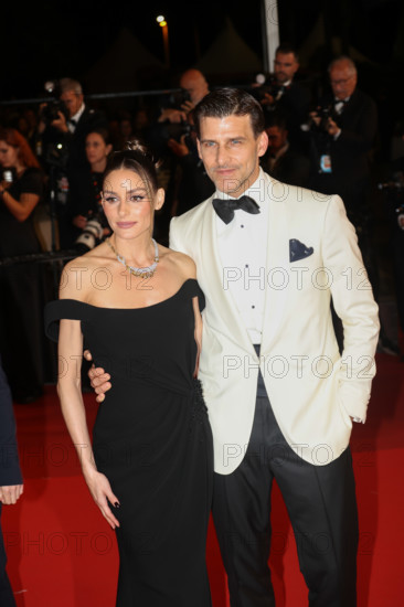 Olivia Palermo (in Nicolas Jebran) and Johannes Huebl attend the "The Man I Love" screening during the 79th annual Cannes Film Festival at Palais des Festivals on May 20, 2026 in Cannes, France.