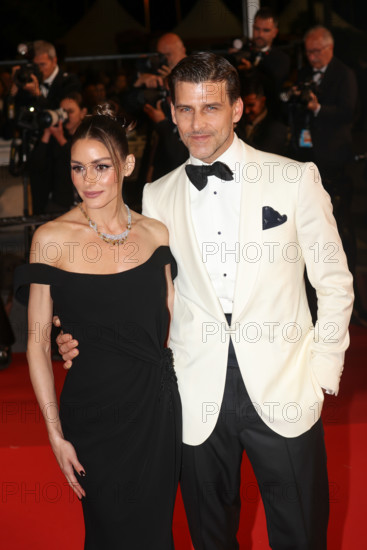 Olivia Palermo (in Nicolas Jebran) and Johannes Huebl attend the "The Man I Love" screening during the 79th annual Cannes Film Festival at Palais des Festivals on May 20, 2026 in Cannes, France.