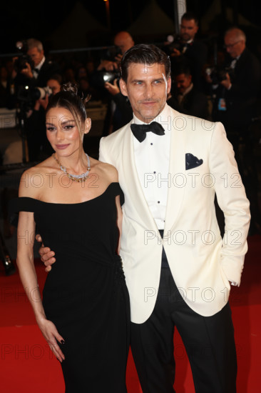 Olivia Palermo (in Nicolas Jebran) and Johannes Huebl attend the "The Man I Love" screening during the 79th annual Cannes Film Festival at Palais des Festivals on May 20, 2026 in Cannes, France.