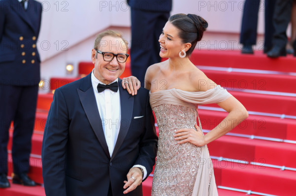 Via Lemann and Kevin Spacey attending the red carpet for the film 'La Bataille de Gaulle: L'âge de fer' (De Gaulle: Tilting Iron) during the 79th Cannes Film Festival at the Palais des Festivals on May 20, 2026 in Cannes, France.