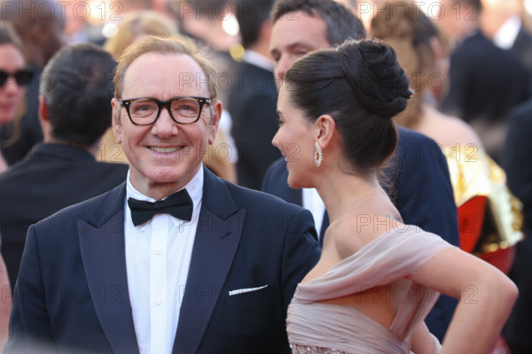 Via Lemann and Kevin Spacey attending the red carpet for the film 'La Bataille de Gaulle: L'âge de fer' (De Gaulle: Tilting Iron) during the 79th Cannes Film Festival at the Palais des Festivals on May 20, 2026 in Cannes, France.
