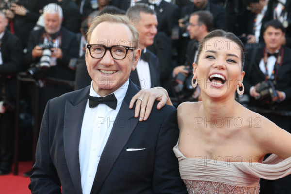 Via Lemann and Kevin Spacey attending the red carpet for the film 'La Bataille de Gaulle: L'âge de fer' (De Gaulle: Tilting Iron) during the 79th Cannes Film Festival at the Palais des Festivals on May 20, 2026 in Cannes, France.