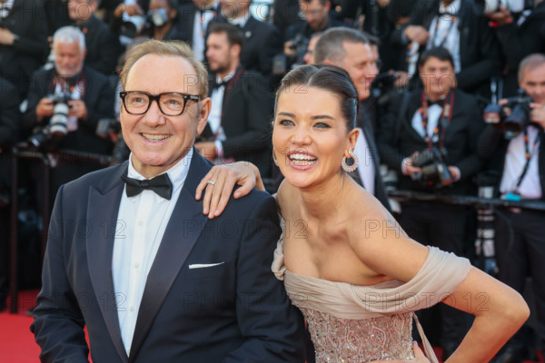 Via Lemann and Kevin Spacey attending the red carpet for the film 'La Bataille de Gaulle: L'âge de fer' (De Gaulle: Tilting Iron) during the 79th Cannes Film Festival at the Palais des Festivals on May 20, 2026 in Cannes, France.