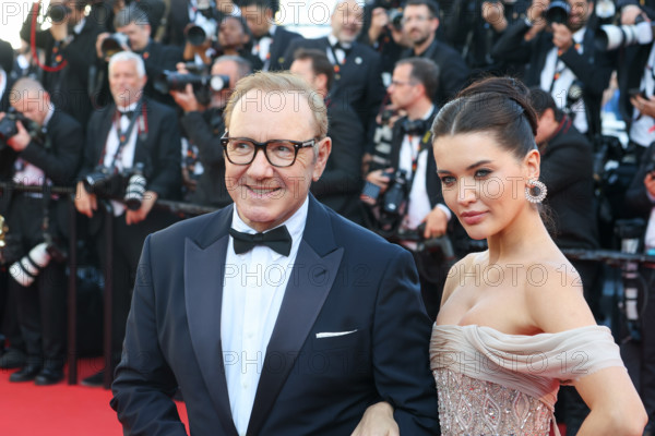 Via Lemann and Kevin Spacey attending the red carpet for the film 'La Bataille de Gaulle: L'âge de fer' (De Gaulle: Tilting Iron) during the 79th Cannes Film Festival at the Palais des Festivals on May 20, 2026 in Cannes, France.