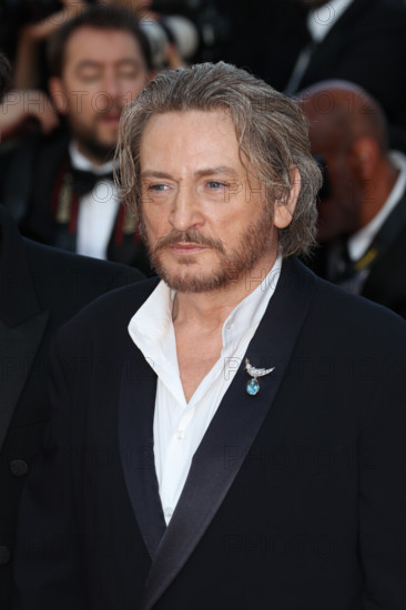 Benoit Magimel attends the "Histoires De La Nuit" (The Birthday Party) screening during the 79th annual Cannes Film Festival at Palais des Festivals on May 22, 2026 in Cannes, France.