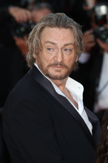 Benoit Magimel attends the "Histoires De La Nuit" (The Birthday Party) screening during the 79th annual Cannes Film Festival at Palais des Festivals on May 22, 2026 in Cannes, France.
