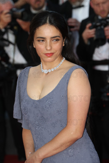 French-Tunisian actress and director Hafsia Herzi (in Dior Haute Couture),  at Histoires De La Nuit (The Birthday Party) Red Carpet during Cannes Film Festival 2026 in Cannes (France), May 22nd, 2026