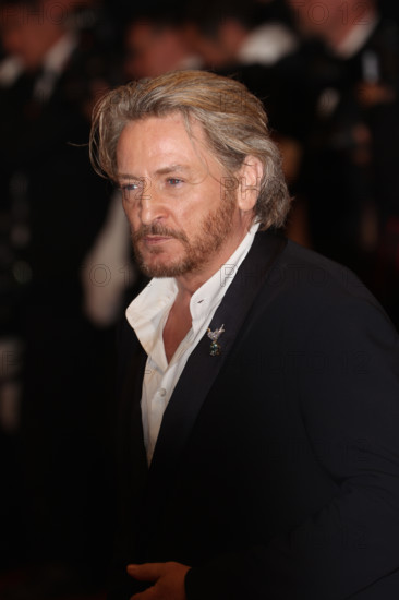 Benoit Magimel attends the "Histoires De La Nuit" (The Birthday Party) screening during the 79th annual Cannes Film Festival at Palais des Festivals on May 22, 2026 in Cannes, France.
