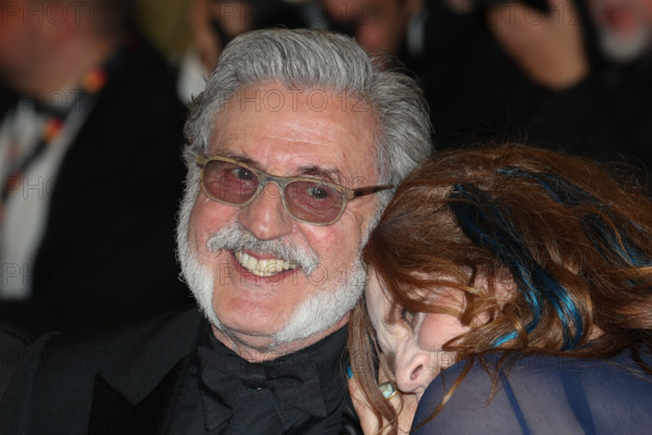 Daniel Auteuil and Agnès Jaoui attends the "Histoires De La Nuit" (The Birthday Party) screening during the 79th annual Cannes Film Festival at Palais des Festivals on May 22, 2026 in Cannes, France.