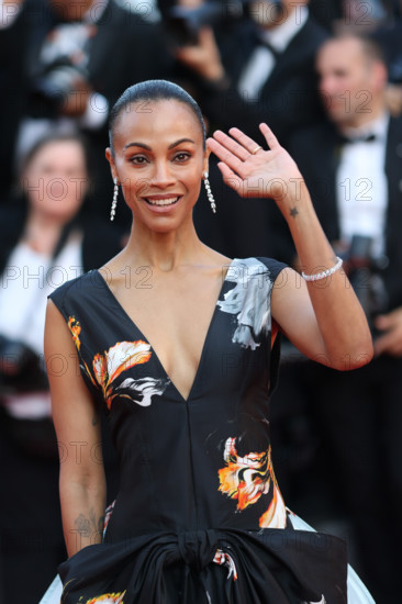 Zoe Saldaña (in Chanel) attends the closing ceremony of the 79th annual Cannes Film Festival at Palais des Festivals on May 23, 2026 in Cannes, France.
