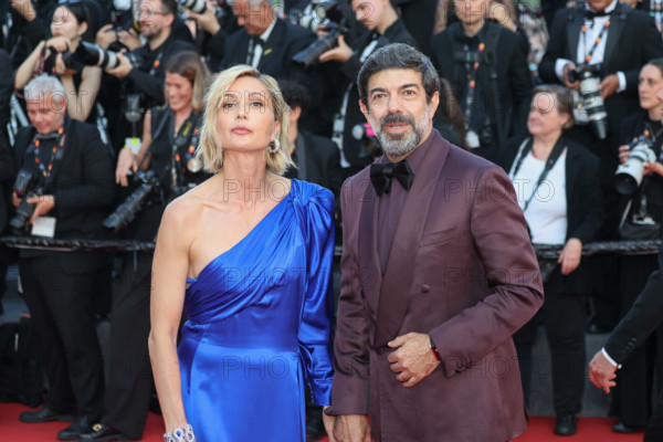 Italian actress Anna Ferzetti (in Valentino) and italian actor Pierfrancesco Favino at Closing Ceremony Red Carpet during Cannes Film Festival 2026 in Cannes (France), May 23rd, 2026