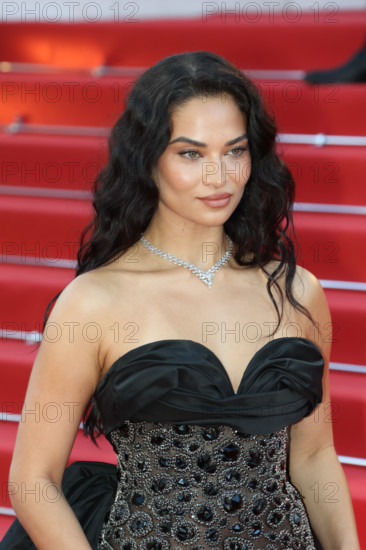 Shanina Shaik (in Zuhair Murad) attends the "Fjord" screening during the 79th annual Cannes Film Festival at Palais des Festivals on May 18, 2026 in Cannes, France.