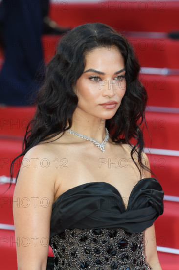 Shanina Shaik (in Zuhair Murad) attends the "Fjord" screening during the 79th annual Cannes Film Festival at Palais des Festivals on May 18, 2026 in Cannes, France.