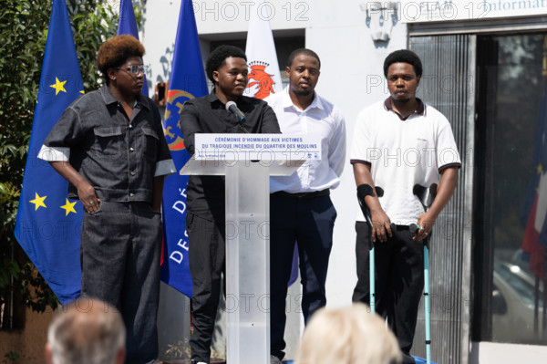 Cérémonie d'hommage aux victimes de l'incendie du quartier des Moulins à Nice (le 18 juillet 2024)
