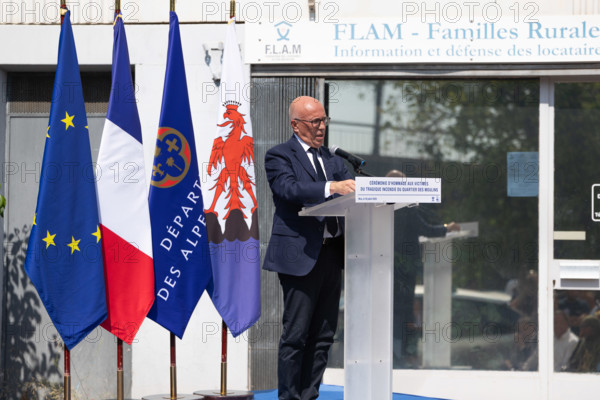 Cérémonie d'hommage aux victimes de l'incendie du quartier des Moulins à Nice (le 18 juillet 2024)