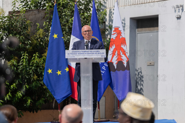 Cérémonie d'hommage aux victimes de l'incendie du quartier des Moulins à Nice (le 18 juillet 2024)