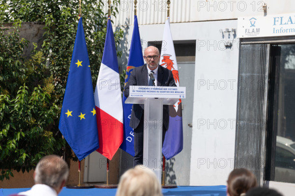Cérémonie d'hommage aux victimes de l'incendie du quartier des Moulins à Nice (le 18 juillet 2024)