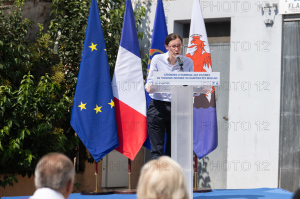 Cérémonie d'hommage aux victimes de l'incendie du quartier des Moulins à Nice (le 18 juillet 2024)