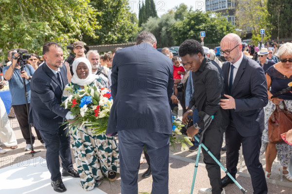 Cérémonie d'hommage aux victimes de l'incendie du quartier des Moulins à Nice (le 18 juillet 2024)