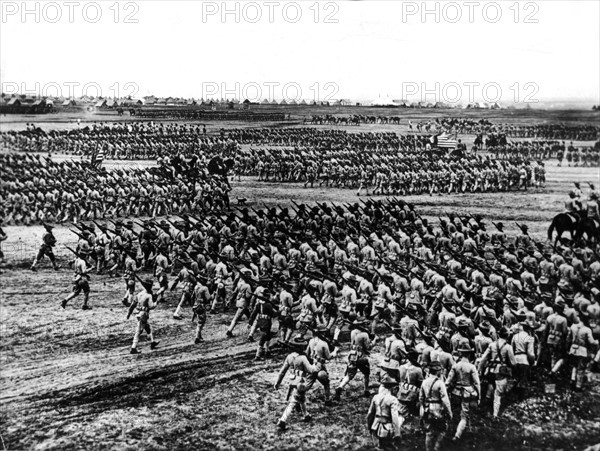 American soldiers training in the US. ca. 1917