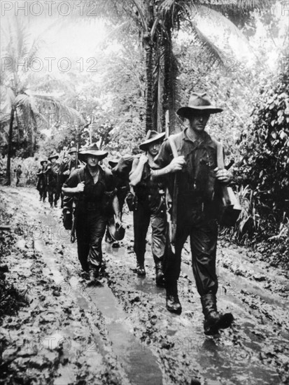 in Finschhafen, New Guinea,  December 1943.