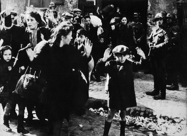 Poles being led into captivity, Warsaw ghetto (1944).