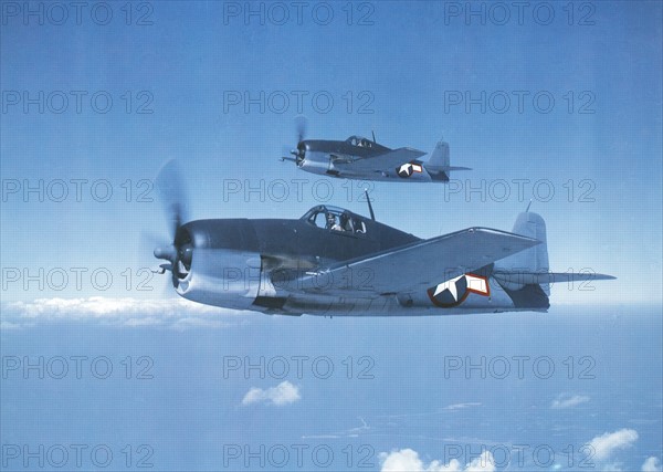 American Grumman F6F "Hellcat" fighters, World War II.