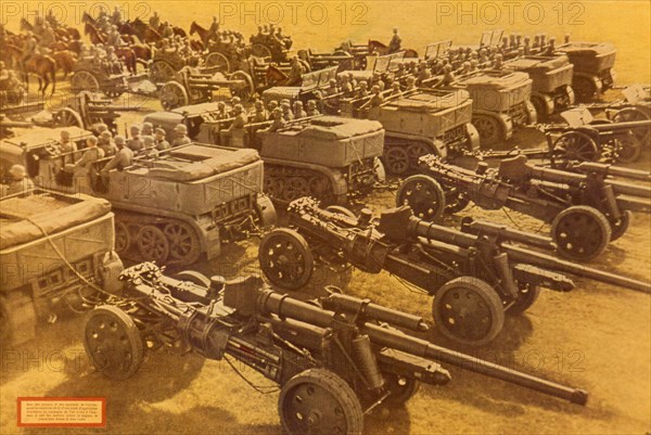Procession of a German mechanized division, ca. 1938.