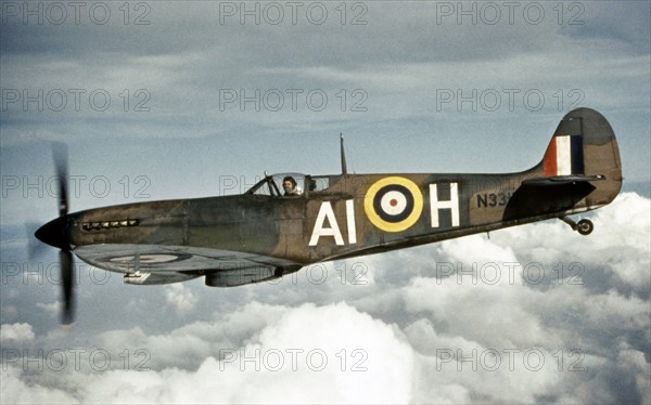 British Supermarine Spitfire fighter, World War II.