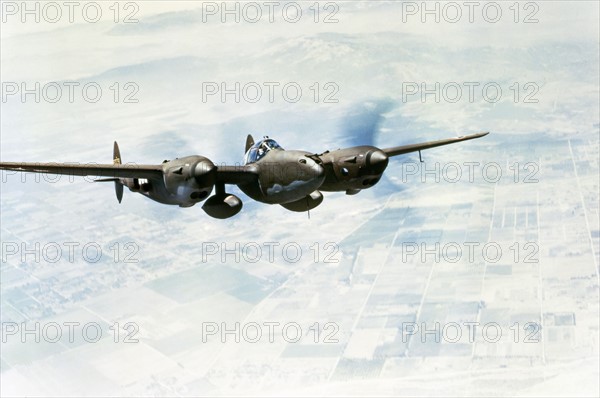 Lockheed P-38F fighter of the US Air Force, 1943