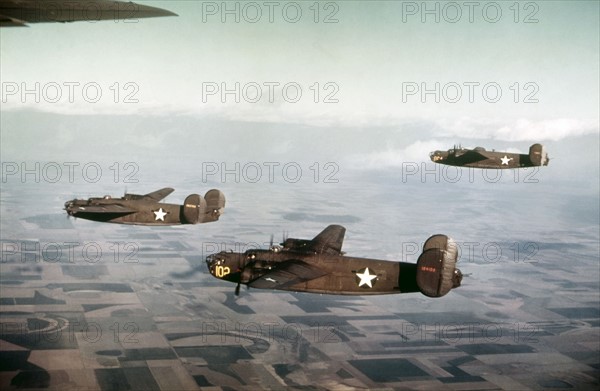 Bombardiers lourds américains B-24 Liberator, IIème Guerre mondiale.