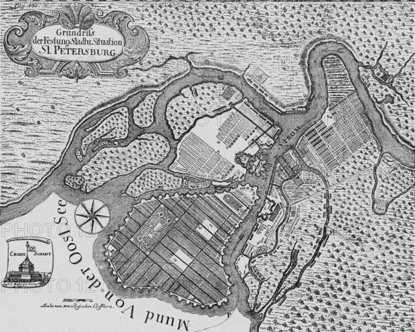 Plan de Saint-Pétersbourg en 1738