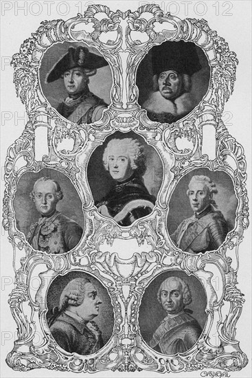 Frédéric II de Prusse (1712-1786) et ses généraux