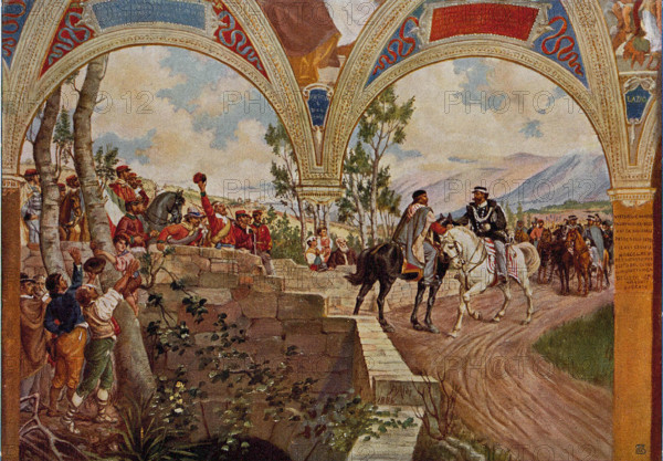 Zudican, Garibaldi meeting King Victor Emmanuel II in Cajanello