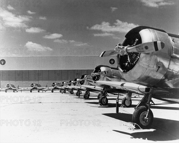 American North American T-6 Texan or Harvard training planes