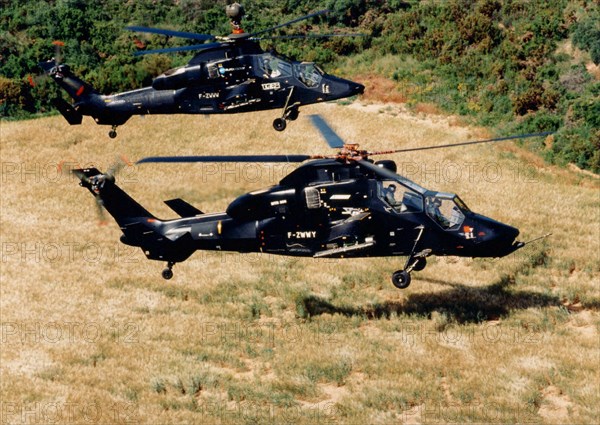 Hélicoptères militaires franco-allemands Tigre et Gerfaut.