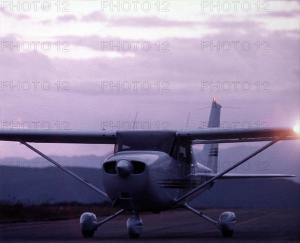 American Cessna 172 Skyhawk light private plane.