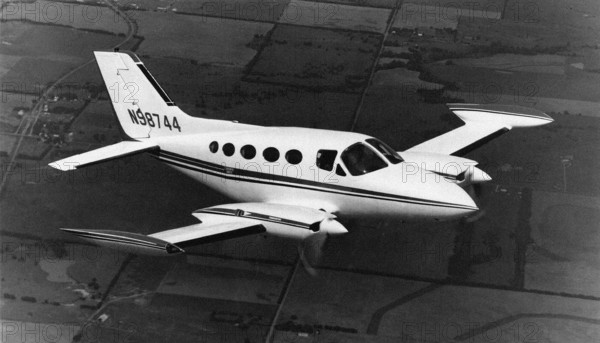 American Cessna 414 private and commuter plane.