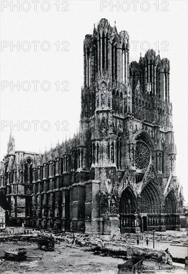 Cathedral of Reims, after the bombing of 1914