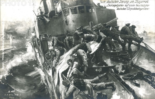 Victoire allemande lors de la bataille navale du Skagerrak (ou Jutland), 1916